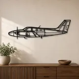 Silhouette d'avion Baron G58 en métal, Décoration murale en métal, Décor aéronautique, Cadeau pour aviateur