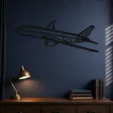 Silhouette d'avion en métal 787 Angle, Décoration murale aéronautique