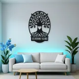 Personalized Oak Tree Metal Wall Art with Heart