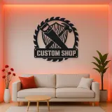 Personalized Woodworker Tools Metal Wall Art with Saw Blade