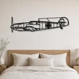 Silhouette d'avion BF109 en métal, Décoration murale en métal, Décor aéronautique, Décor d'aviation