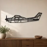 Silhouette en métal d'avion 210L Centurion, décoration murale en métal, décoration aéronautique, cadeau pour pilote