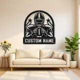 Personalized Football Player Rising Stars Metal Wall Art