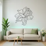 Reclining Flower Pose Metal Wall Art | Botanical Woman Wall Decor