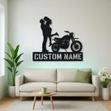 Personalized Dirt Bike Lifted Couple Metal Wall Art