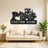 Personalized Wheel Loader Dumping Material Metal Wall Art