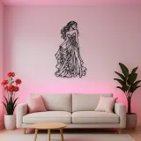 Floral Dress Muse Metal Wall Art | Botanical Woman Wall Decor