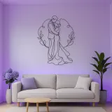 Newlywed Hug Metal Wall Art | Romantic Couple Decor