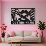 Personalized Barber Tools Metal Wall Art