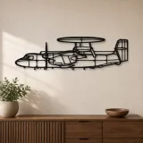 Silhouette en métal d'avion E-2D Hawkeye, décoration murale en métal, décoration aéronautique, cadeau pour aviateurs