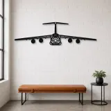 Silhouette en métal d'avion C-5 Galaxy Front, Décoration murale en métal, Décor aéronautique, Cadeau pour aviateur