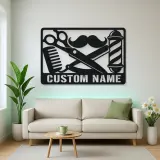 Personalized Barber Tools Metal Wall Art