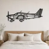 Silhouette d'avion PA-28 Warrior en métal, Décoration murale en métal, Décor aéronautique, Décor d'aviation