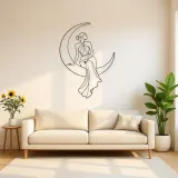 Moon Curve Model Metal Wall Art | Celestial Woman Wall Decor