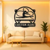 Personalized Rhythmic Gymnast Metal Wall Art with Ribbon