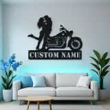 Personalized Classic Cruiser Couple Metal Wall Art
