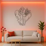 Flower Gift Lovers Metal Wall Art | Romantic Couple Decor