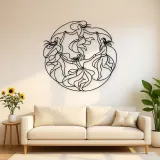 Stammes-Tanzkreis Metall-Wandkunst | Wanddekoration mit Tanzsilhouette