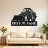 Personalized Large Wheel Loader Front Bucket Metal Wall Art