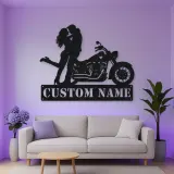 Personalized Classic Cruiser Couple Metal Wall Art