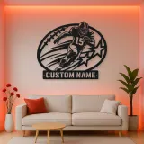Personalized Number 15 Running Back Stars Metal Wall Art