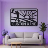 Personalized Golf Swing Metal Wall Art with Fairway