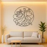 Contemporary Floor Flow Metal Wall Art | Couple Dance Wall Decor