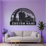 Personalized Grandparents Grandchildren Motorcycle Metal Wall Art
