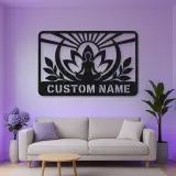 Personalized Meditation Lotus Metal Wall Art