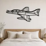 Silhouette d'avion TA-4J Skyhawk Angle en métal, Décoration murale en métal, Décor aéronautique, Décor d'aviation