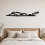 Silhouette d'avion F-117 Nighthawk en métal, Décoration murale aéronautique