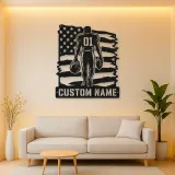 Personalized Number 01 Football Player Flag Metal Wall Art