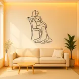 Draped Chair Pose Metal Wall Art | Fashion Figure Wall Decor