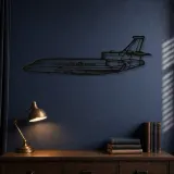 Insegna in metallo silhouette dell'aereo Falcon 7X, Silhouette di aerei in metallo, Decorazione da parete aviatore