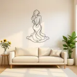 Long Hair Back Pose Metal Wall Art | Feminine Figure Wall Decor