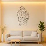 Back Hug Lovers Metal Wall Art | Romantic Couple Decor