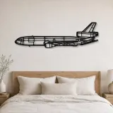 Insegna in metallo silhouette aereo KC-10 Extender, Silhouette aereo in metallo, Decorazione parete aviazione, Decorazione per aviatori