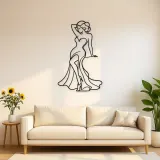 Classic Pinup Silhouette Metal Wall Art | Fashion Figure Wall Decor