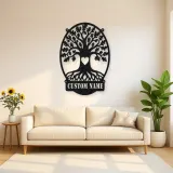 Personalized Oak Tree Metal Wall Art with Heart