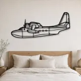 Silhouette d'avion HU-16B Albatross en métal, Décoration murale aéronautique