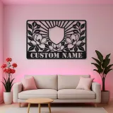 Personalized Magnolia Monogram Metal Wall Art