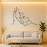 Reclining Fashion Muse Metal Wall Art | Fashion Figure Wall Decor