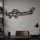 Silhouette en métal d'avion C182, Décoration murale en métal, Décor aéronautique, Cadeau pour aviateur