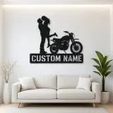 Personalized Dirt Bike Lifted Couple Metal Wall Art