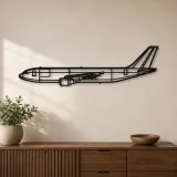 Silhouette d'avion en métal A300-600F, Décoration murale aéronautique