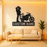 Personalized Dirt Bike Lifted Couple Metal Wall Art