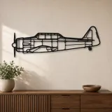 Silhouette d'avion T-6G Texan en métal, Décoration murale en métal, Décor aéronautique, Décor d'aviation