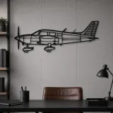 Silhouette d'avion PA-28-180 Cherokee Archer en métal, Décoration murale en métal, Décor aéronautique, Décor d'aviation