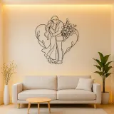 Flower Gift Lovers Metal Wall Art | Romantic Couple Decor