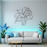 Reclining Flower Pose Metal Wall Art | Botanical Woman Wall Decor